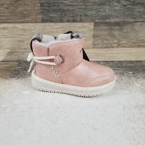 Hey Dude Camden Bow Boots T Cozy Kids Loafer Shoes Sz 7 Sparkly Pink Comfort